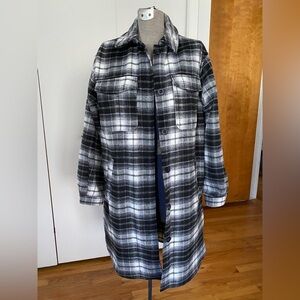 H&M long plaid shacket